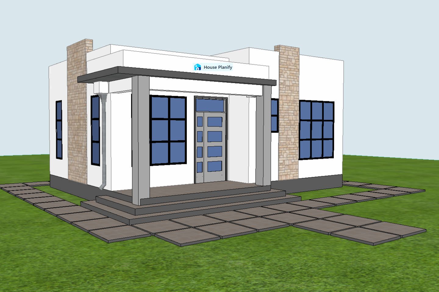 1100A modern bungalow front view