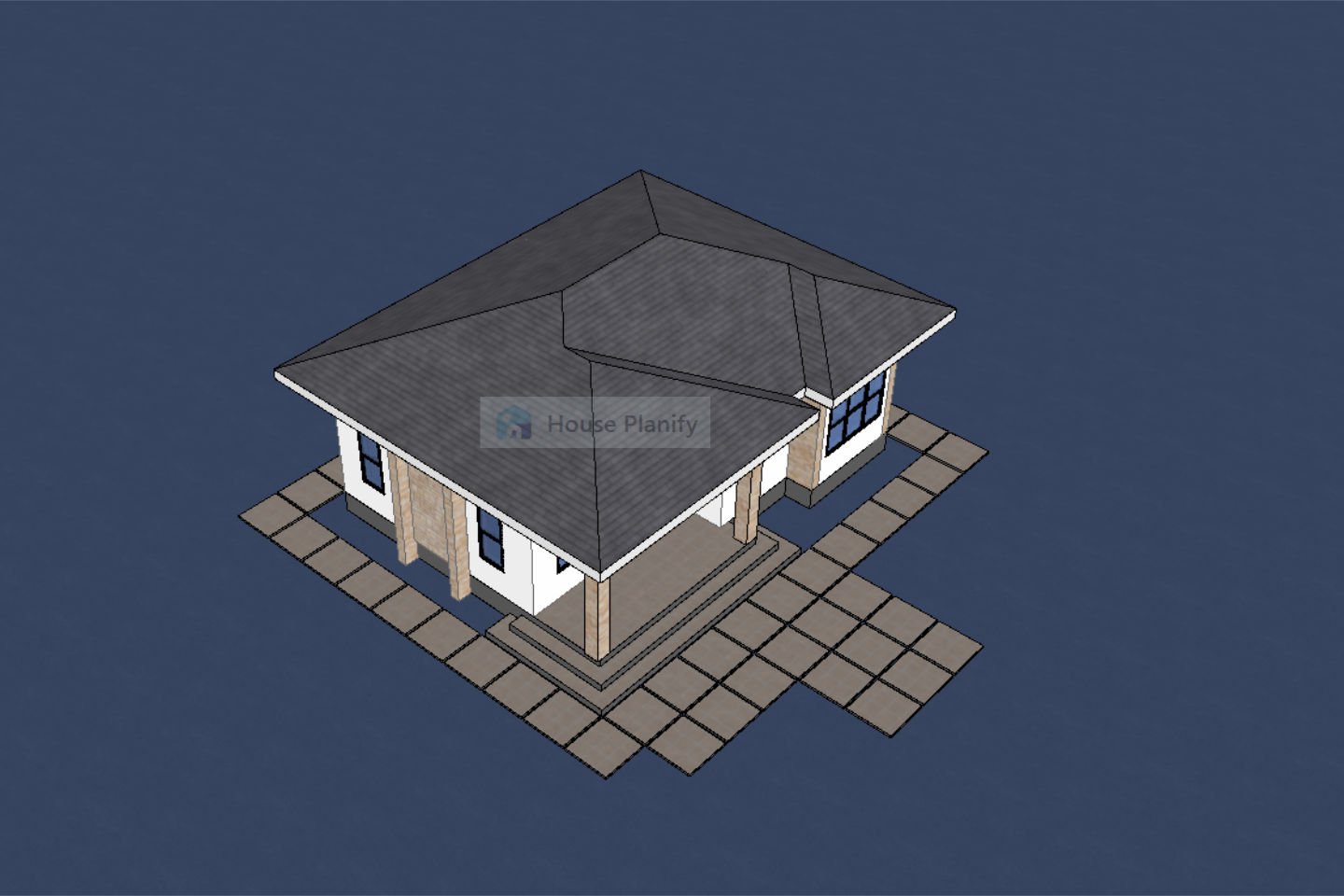 1100C Bungalow Roof Design and View