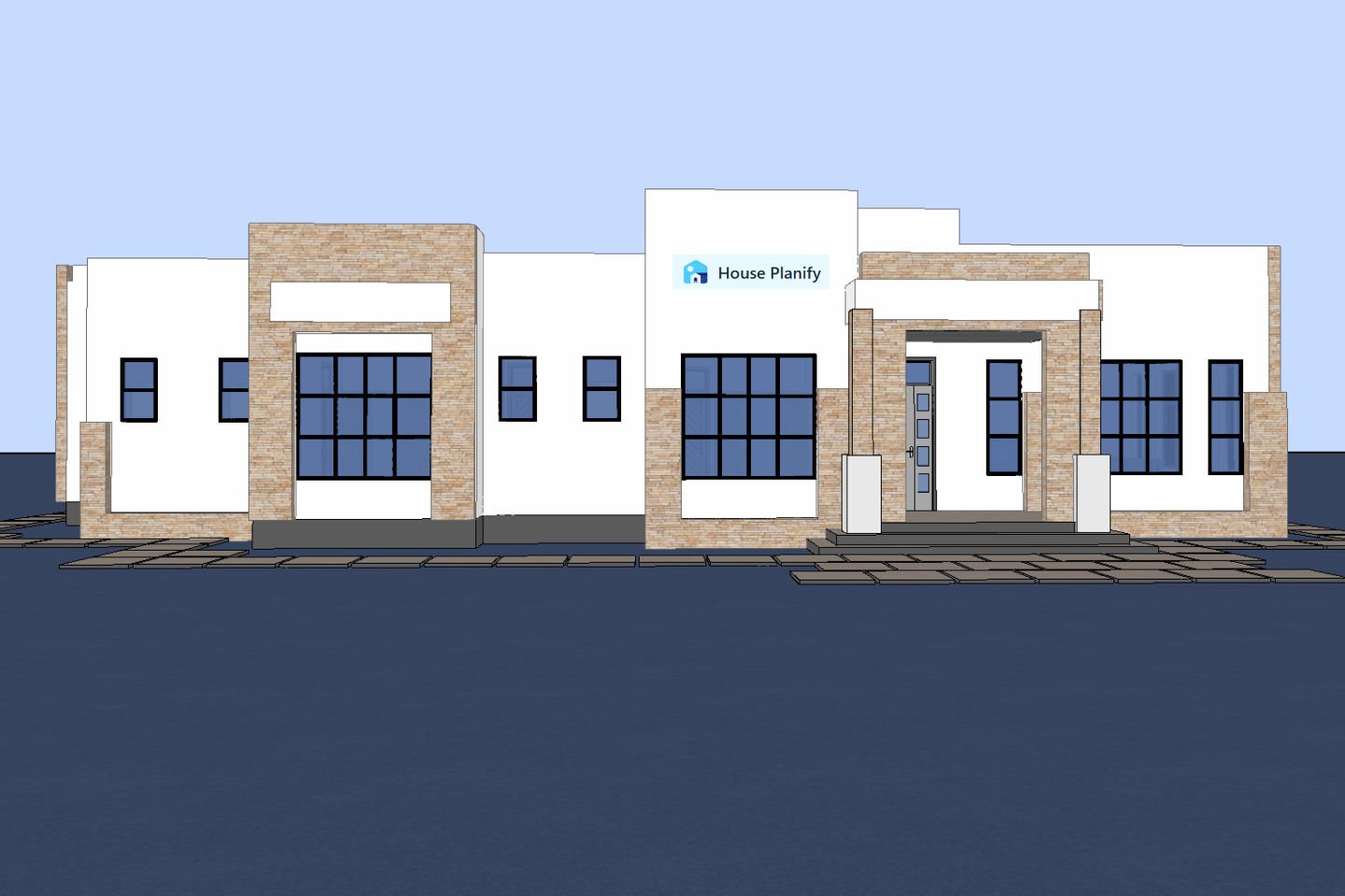 1500A Modern Bungalow Front View