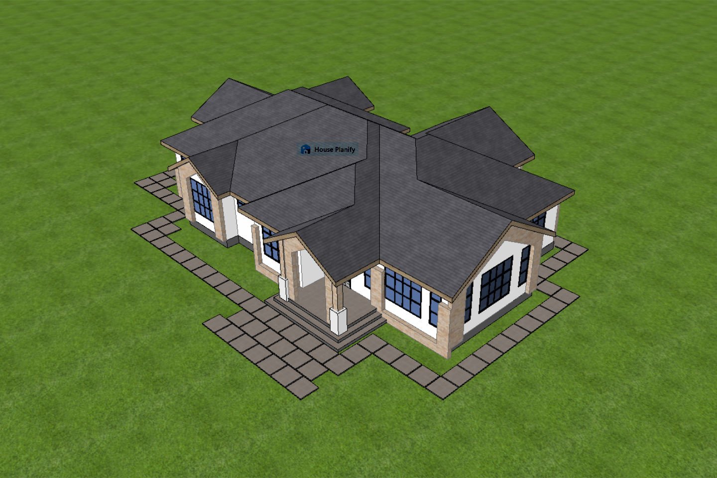 1500B Bungalow TOP VIEW 2 ROOF