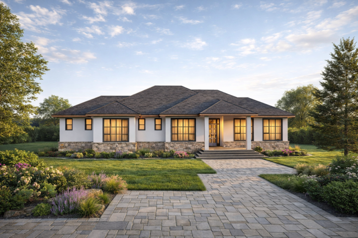 4 Bedroom Hip Roof House Plan Bungalow