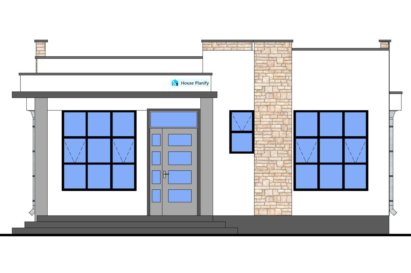Bungalow 1100A Elevation Front