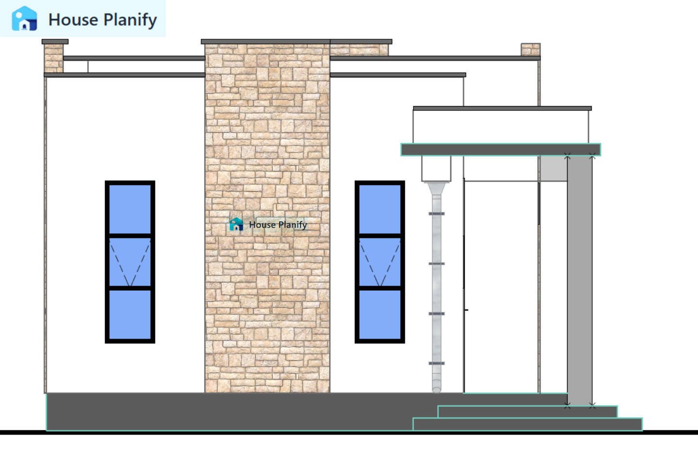 Bungalow 1100A Side Elevations