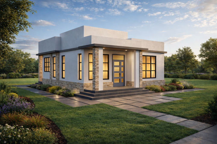 Flat Roof 2 Bedroom Bungalow