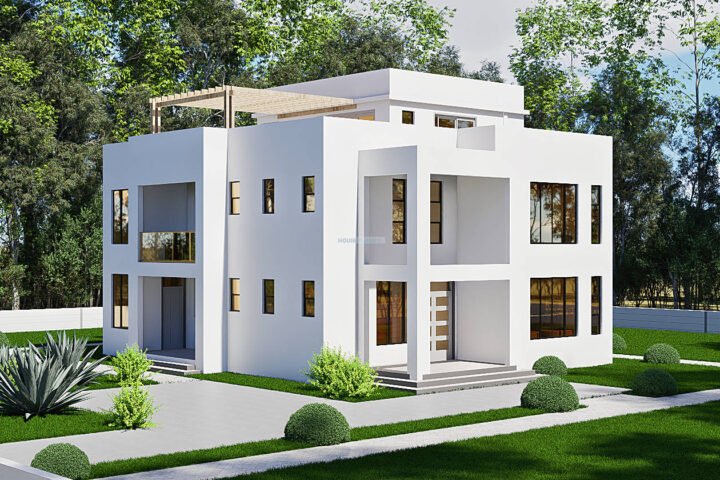 2406C 4 Bedroom modern maisonette front side view