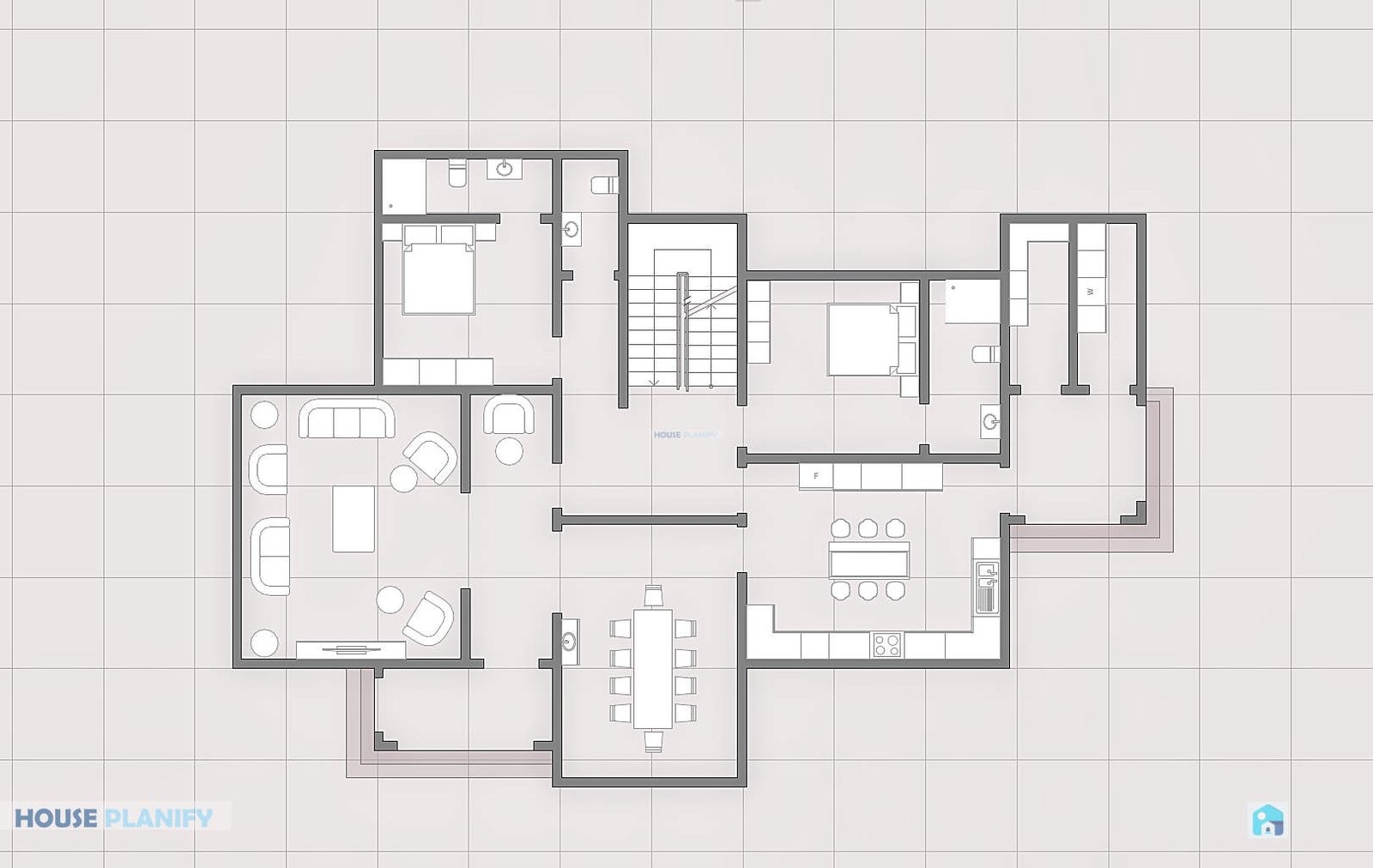 2510B - Modern Hidden Roof 5 Bedroom Maisonette floor plan