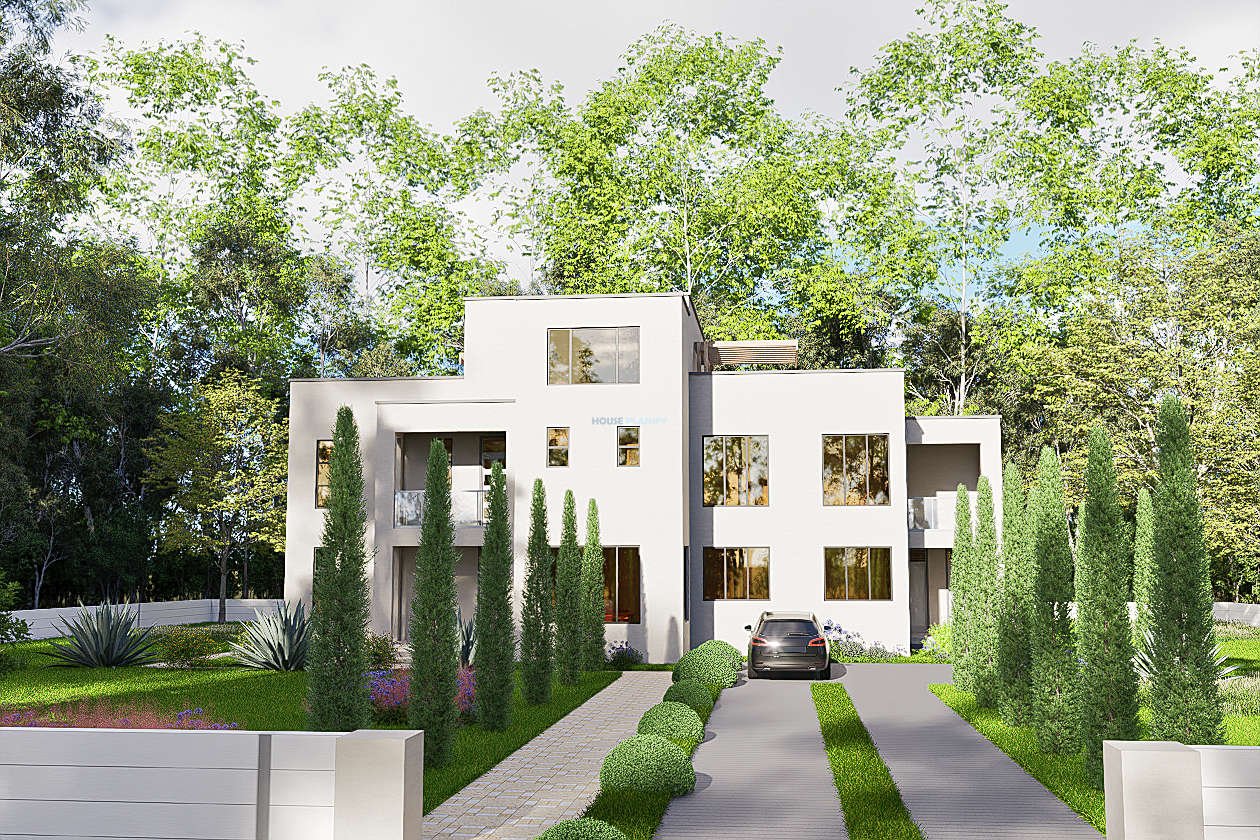 2510C Flat Terrace Roof Modern Maisonette Front View