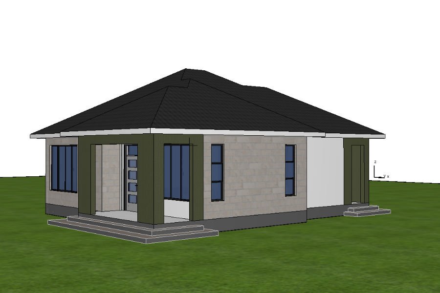 1201A 3d representation house plan