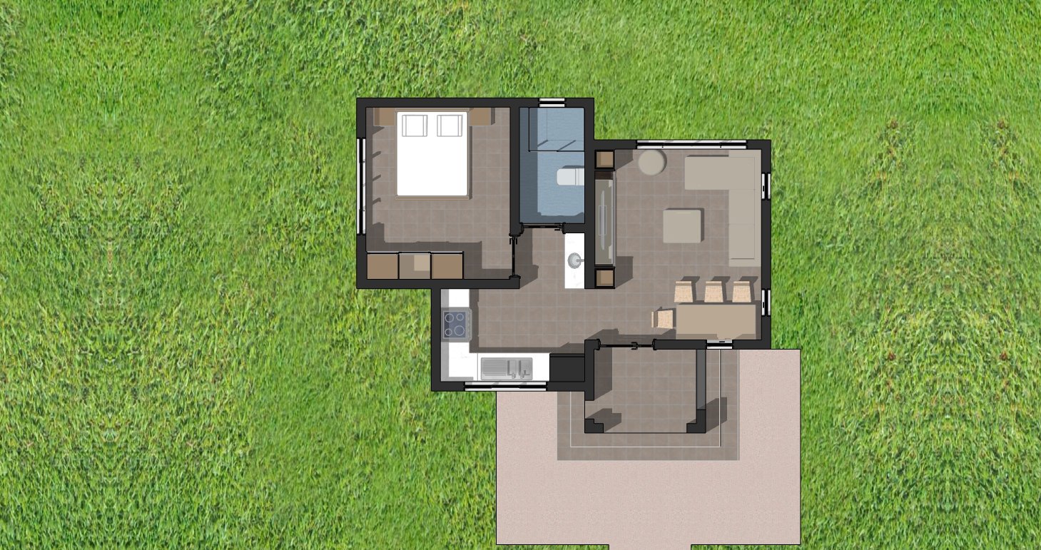 1 Bedroom House Plan Design 1102A