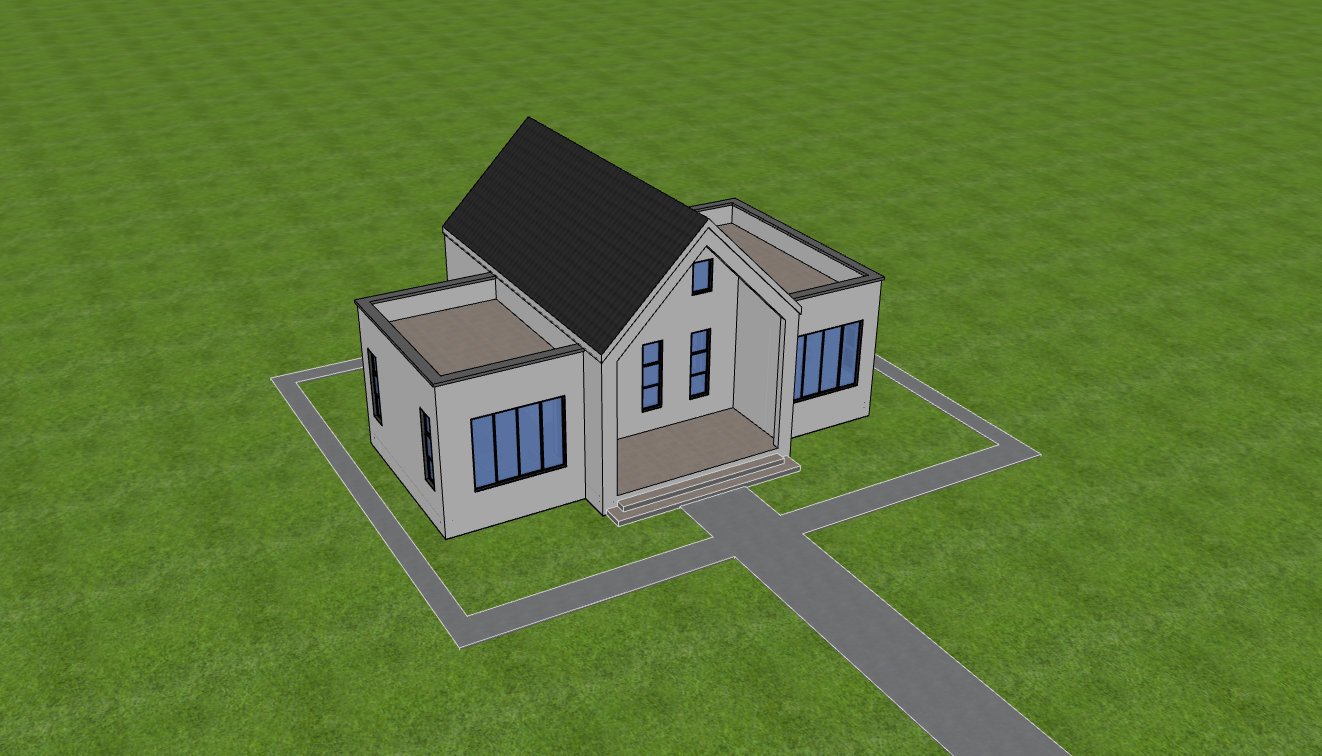 1 Bedroom house design birds eye view 1107A
