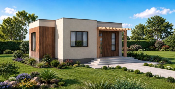 1 bedroom 50 square meter single storey house design 1102B