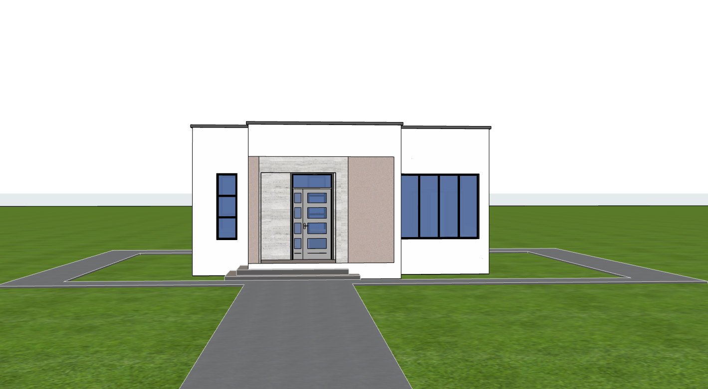 1 bedroom bungalow front elevation 1101B