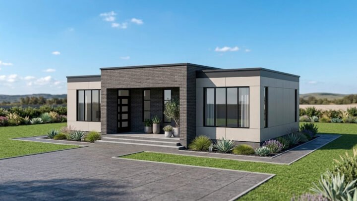 1 bedroom contemporary single storey flat roof 1107B