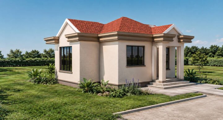 1 bedroom hip and gable house design 1102D