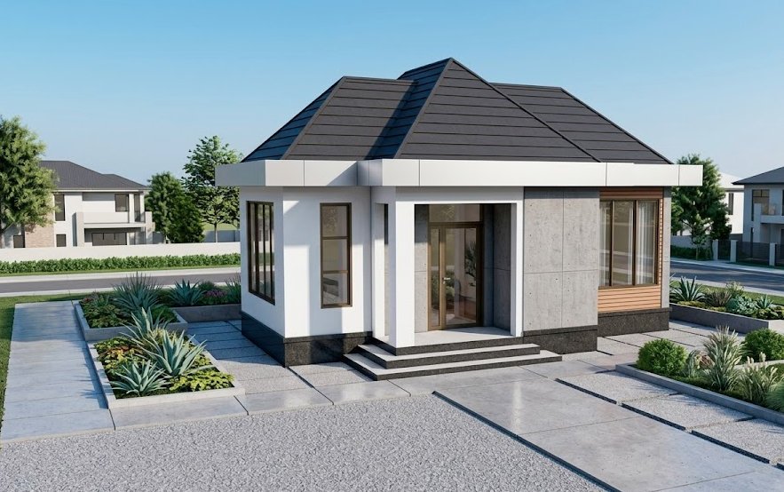 1 bedroom house with concrete gutter 1101A-D2