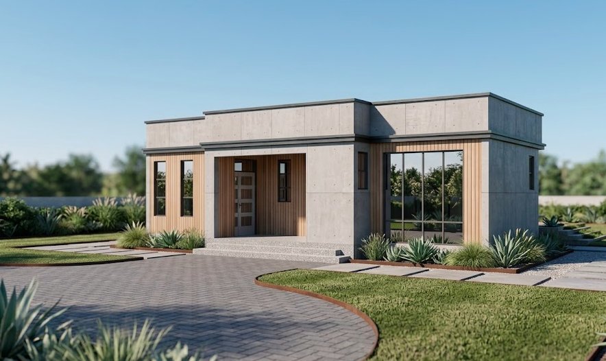 1 bedroom minimalist house design and floor plan 1120B