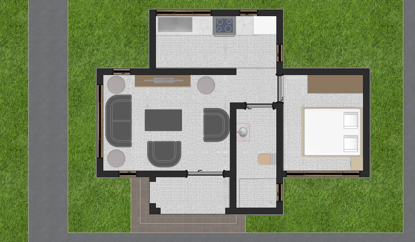 1 bedroom simbae house plan 1101A-D1