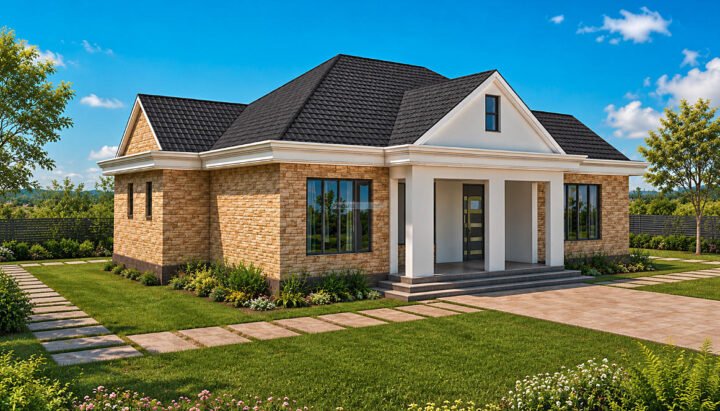172 square meter single storey 3 bedroom house design 1315D