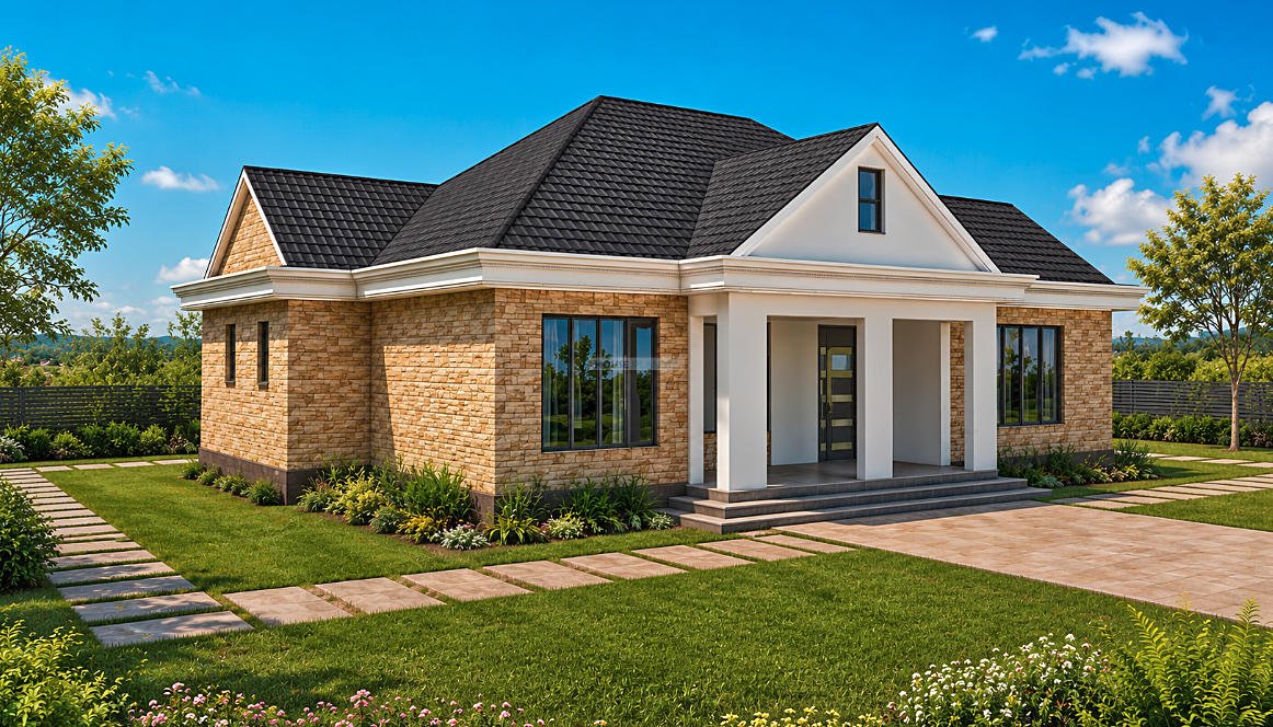172 square meter single storey 3 bedroom house design 1315D