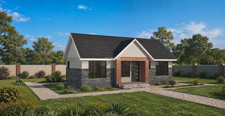 2 Bedroom Gable Roof House Plan is a compact single storey home 1203A