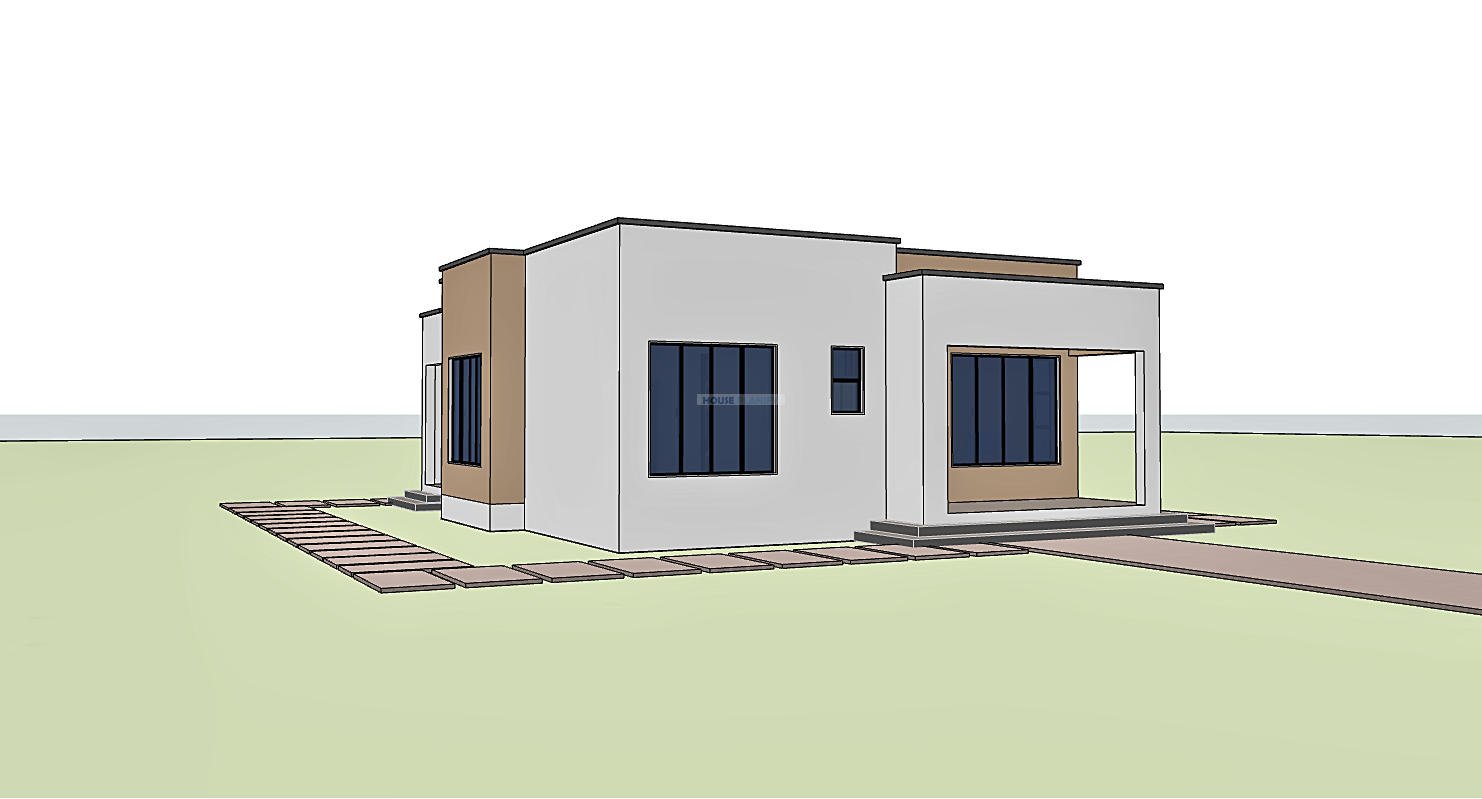 2 bed ensuite single storey compact house design 1202B