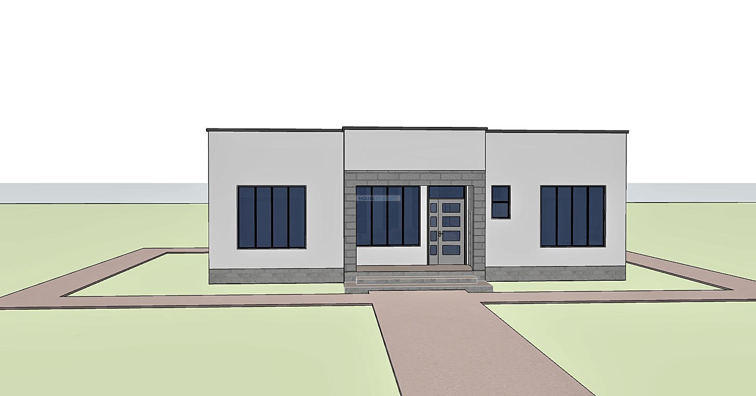2 bedroom single storey house plan 1203B