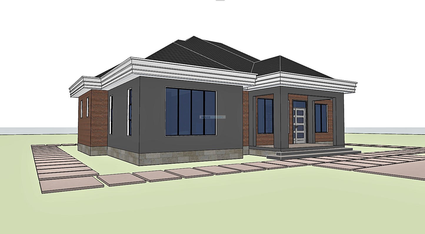 202 square meter house plan 3 bedroom bungalow 1321A