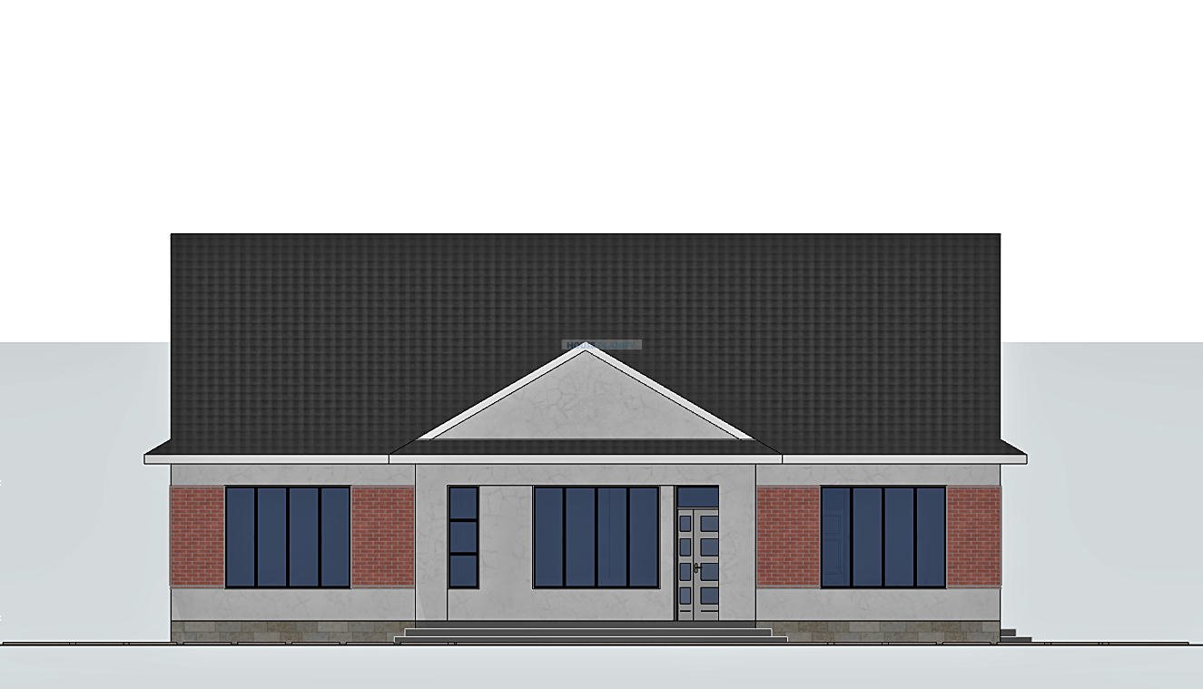 3 BEDROOM BUNGALOW FRONT ELEVATION 1321F