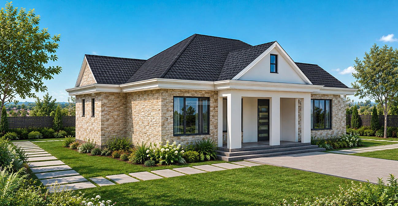 3 Bedroom Contemporary Hip and Gable Single Storey House Plan 172 sqm Elegant Family Home with a Private Master Suite 1315D