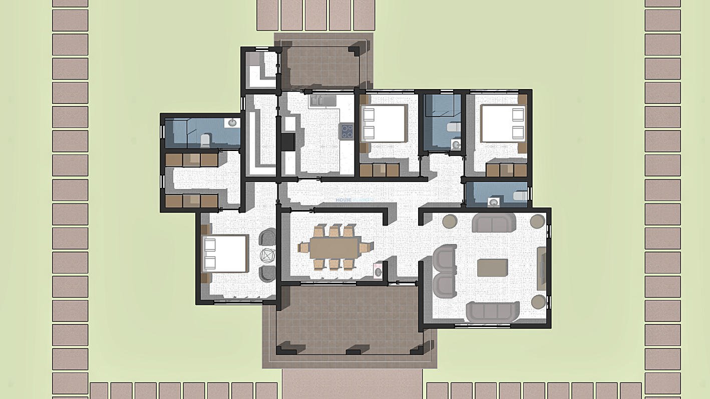 3 Bedroom single storey floor plan -160 sqm 1315A
