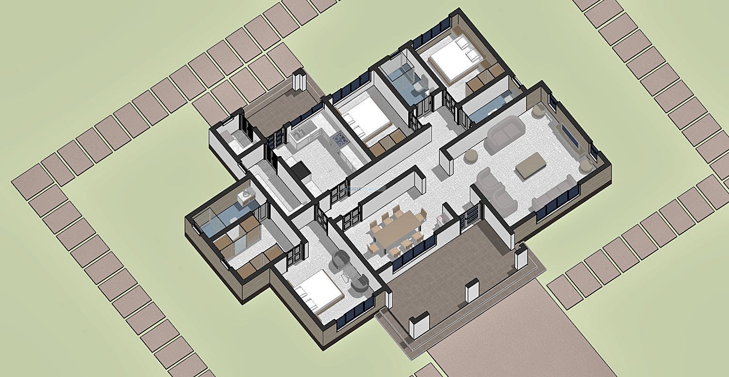 3 bedroom house plans with master bedroom ensuite 1315A