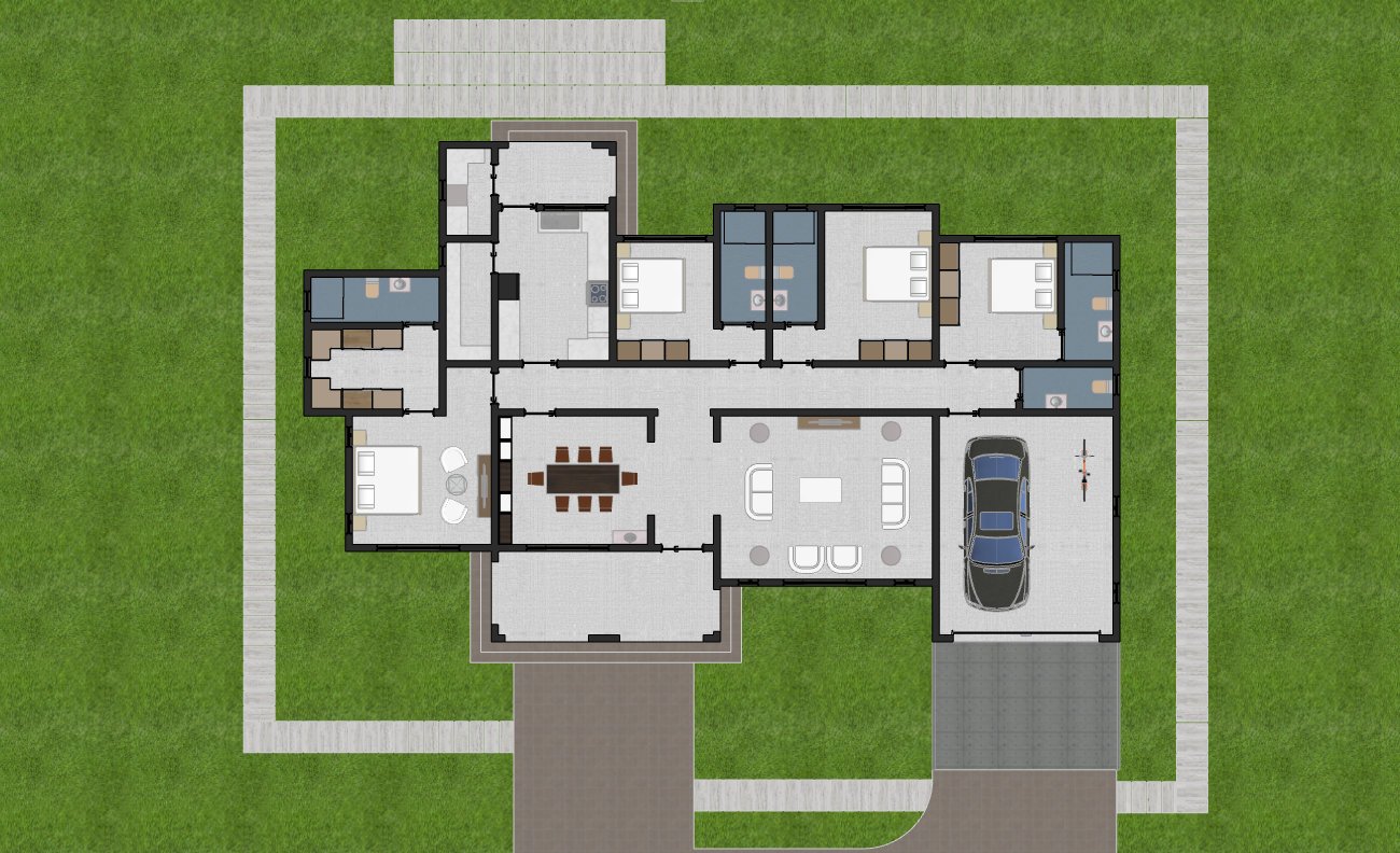 4 bedroom bungalow house plan 1404AD1