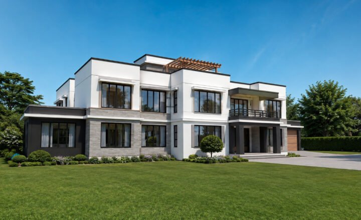 6 Bedroom Modern Flat Terrace Roof Maisonette Plan 652 Square Meters Luxury Three Storey Residence with Expansive Terraces