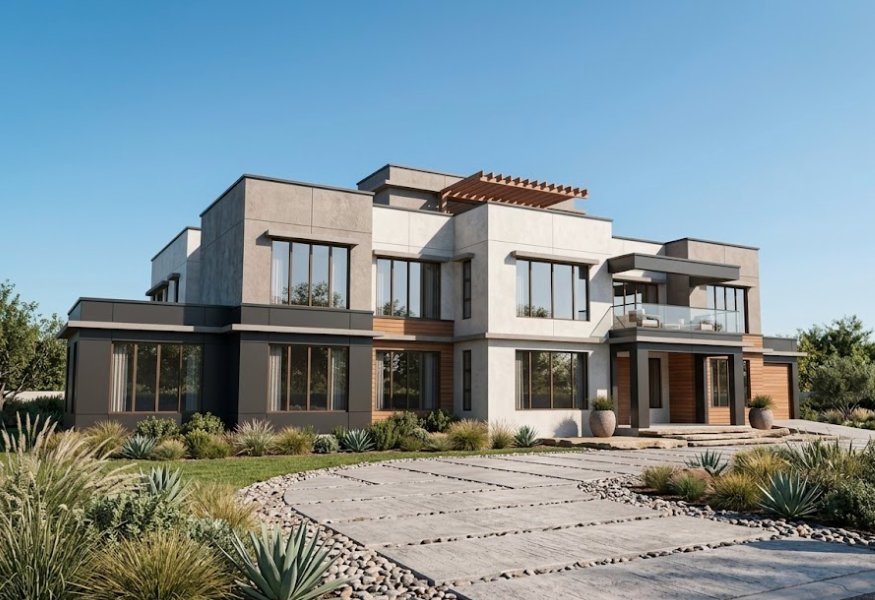 6 bedroom modern maisonette design and floor plan 2512C