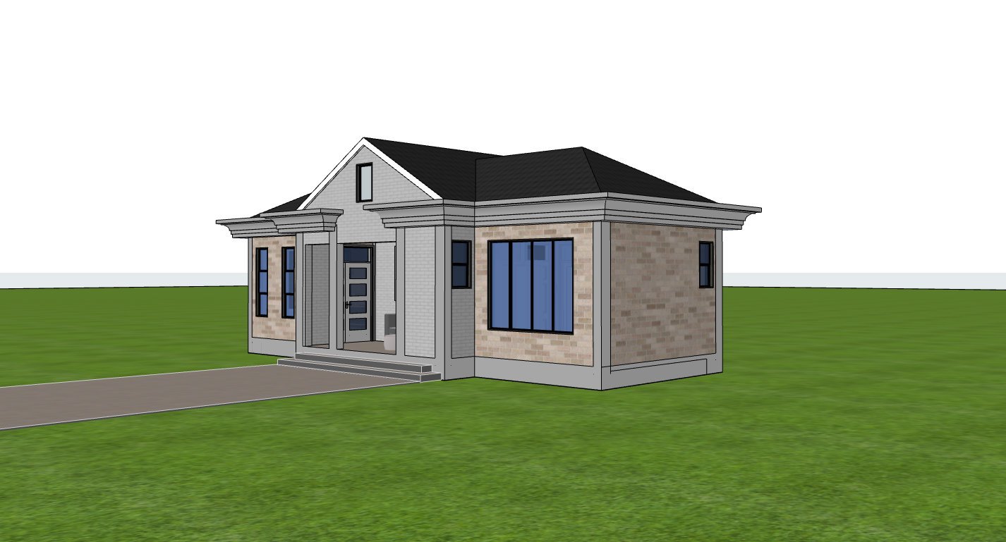 60 square meter 1 bedroom house plan 1120A