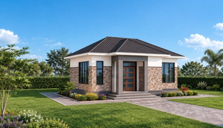 Affordable 1 bedroom bungalow house plan 1101D