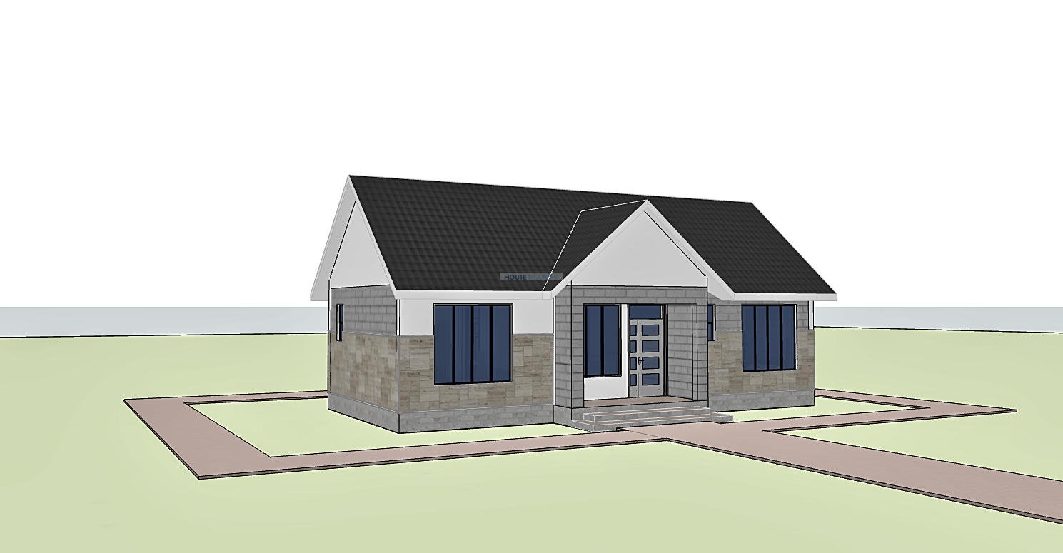 Affordable 2 bedroom house plan 1203A