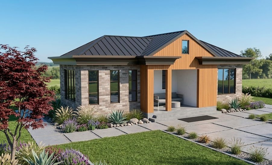 Alternative 1 bedroom bungalow house finish 1120A