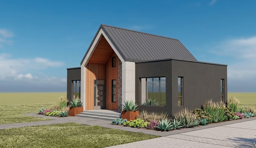 Alternative design 1 bedroom exterior house design 1107A