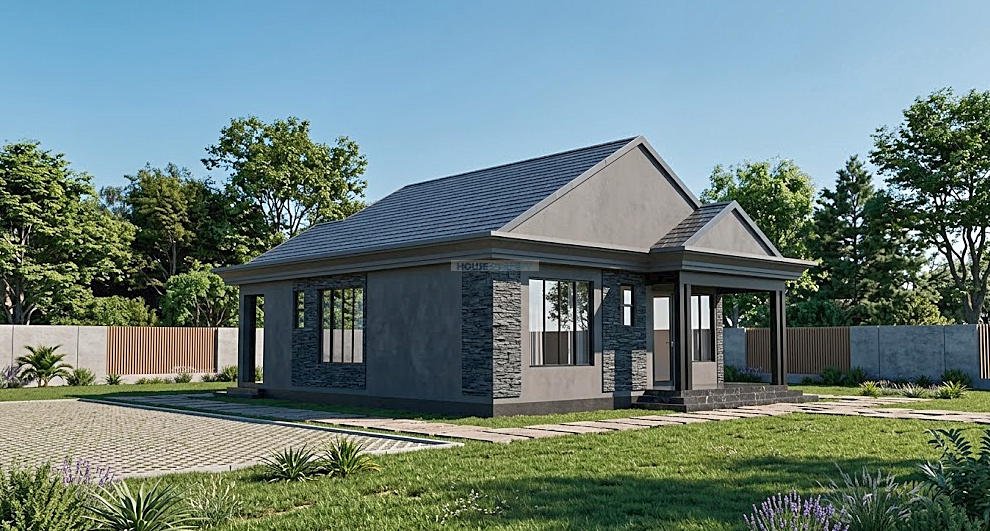 Alternative design house plan with concrete gutter 1202D