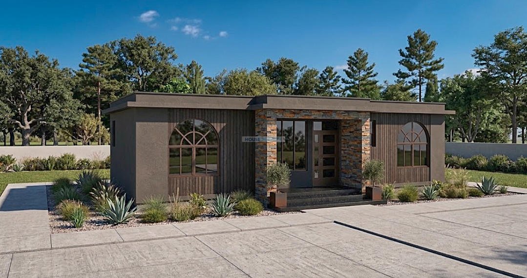 Alternative design of 8 by 13 meter bungalow house 1203C