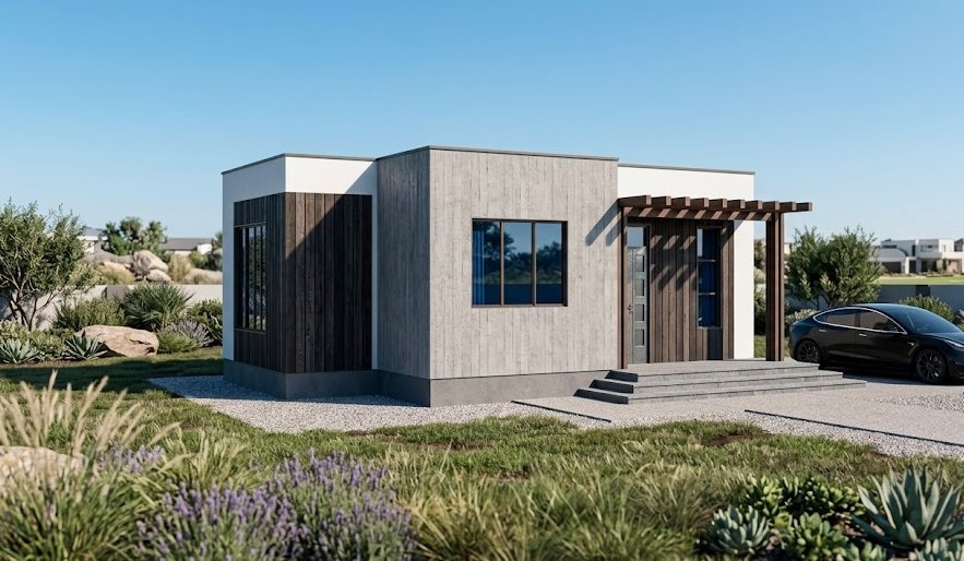 Alternative design of a modern small house 1102B