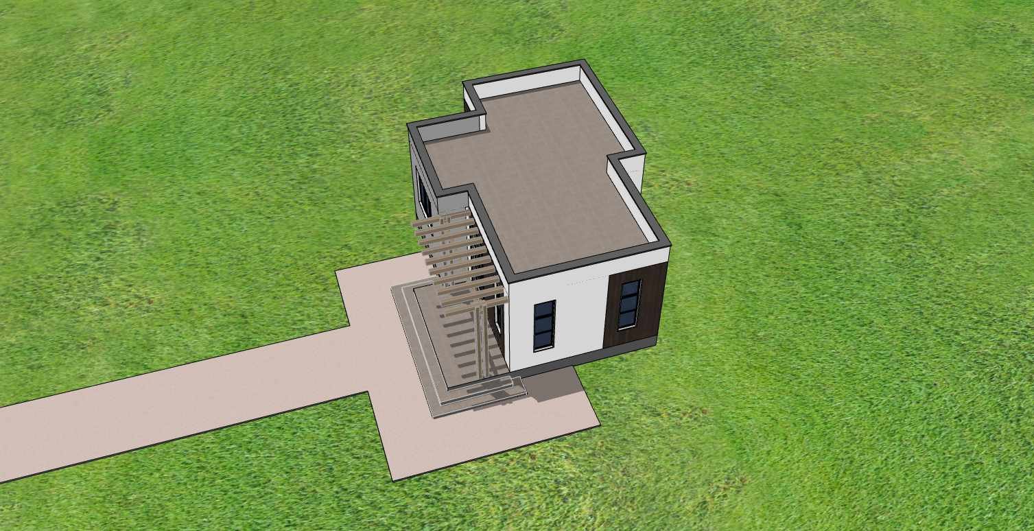 1 Bedroom Modern RC Concrete Roof Bungalow Plan 50 sqm Compact Starter Home 1102B - Image 3