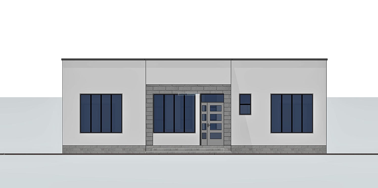 Bungalow front elevation 1203B