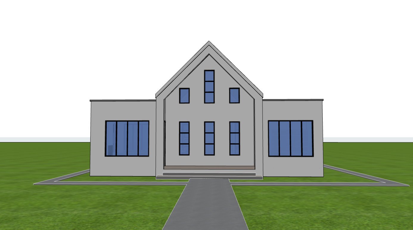 Bungalow front external view elevation 1107A