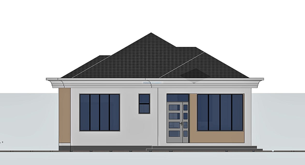 Bungalow front view elevation 1202A