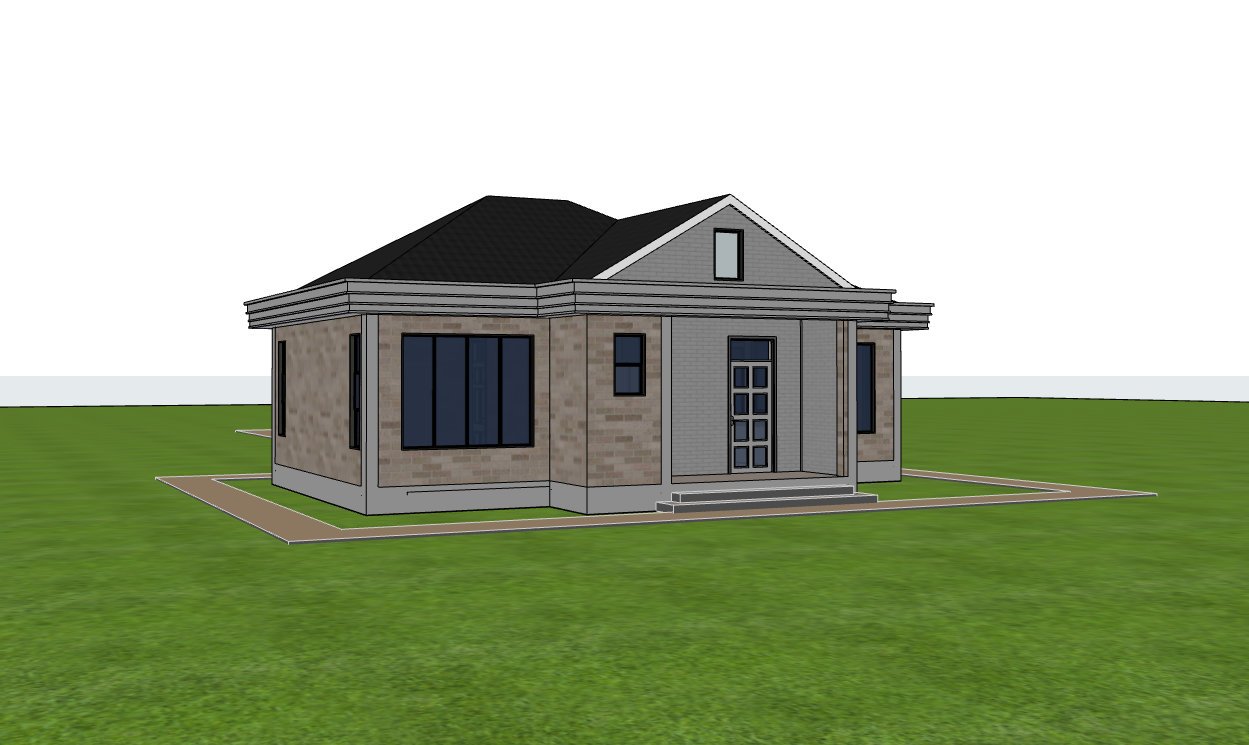 Bungalow side view 1107A-D1