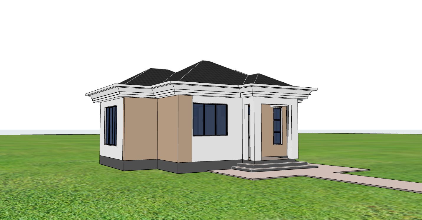Bungalow with 30 degrees roof pitch 1102A