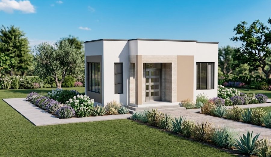 Compact 1 bedroom Bungalow house plan 1101B