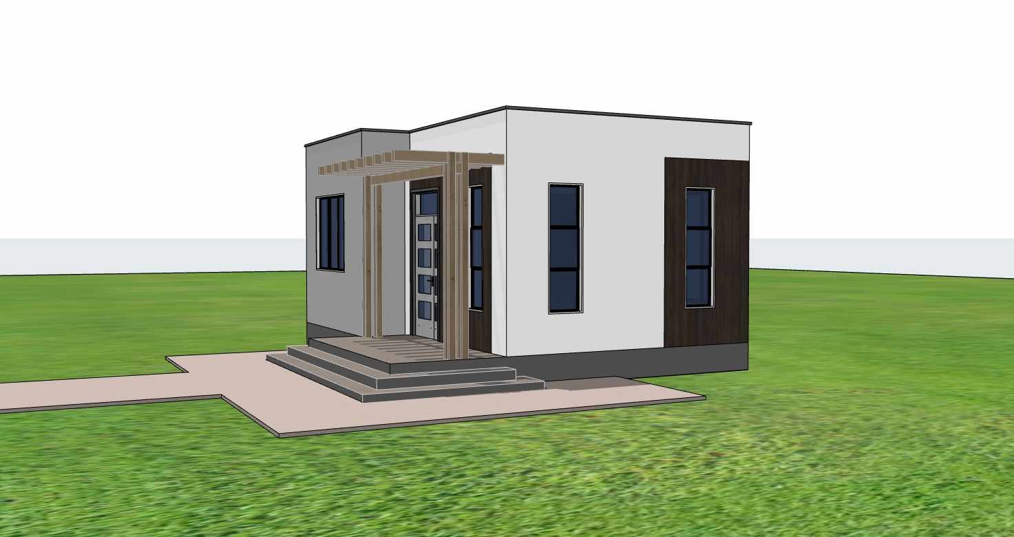 Compact 1 bedroom design with front porch 1102B
